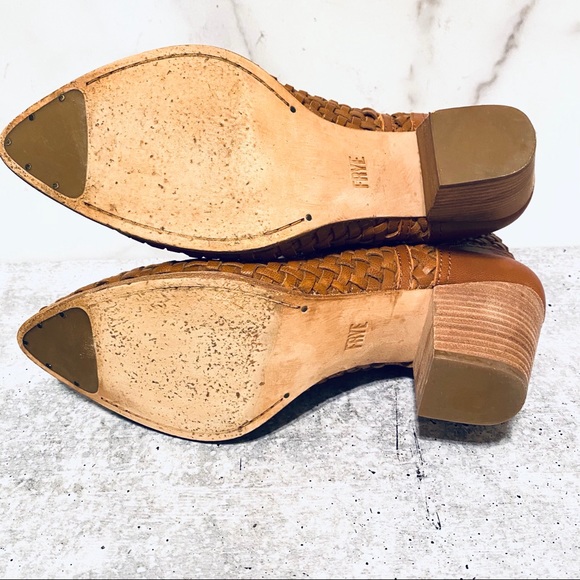 Frye Reed Cognac Woven Cut out Bootie 10M - Picture 8 of 10